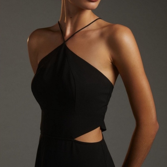 Anthropologie Hutch Black Wide Leg cut out jumpsuit size 10 - Picture 3 of 12